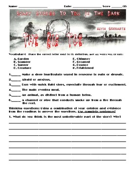 Preview of Scary Stories to Tell in the Dark by Alvin Schwartz Units NovelStudy Assessments