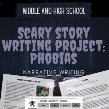 Preview of Scary Story Narrative Writing Project: Phobias