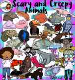 Scary and Creepy Animals clip art -Big set!