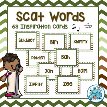Preview of Scat Words Cards - Improvisation Inspiration for Scat Singing