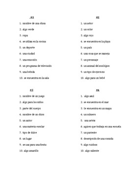 Preview of Scattergories -Spanish for Spanish Speakers - Game - Advanced Spanish Activity