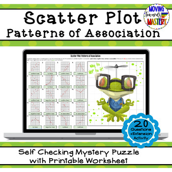 Preview of Scatter Plot: Patterns of Association Self Checking Mystery Picture
