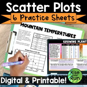 Preview of Scatter Plots & Line of Best Fit Practice Worksheets