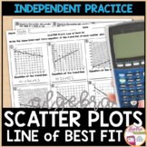 Scatter Plots and Line of Best Fit Practice Worksheet