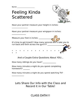 Preview of Scatter Plots Class Activity