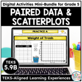 Scatter Plots and Data Digital Math Activities and Task Cards