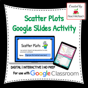 Preview of Scatter Plots Google Slides Activity | Interactive | No Prep | Download and Go!
