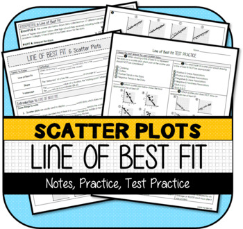 Preview of Scatter Plots: Line of Best Fit (NOTES & PRACTICE)