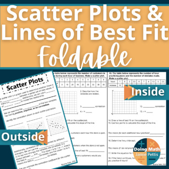 Preview of Scatter Plots & Lines of Best Fit Foldable Notes Activity