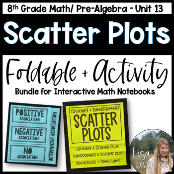 Preview of Scatter Plots 8th Grade Math Foldables and Activities Bundle