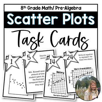 Preview of Scatter Plots and Trend Lines Task Cards for Pre Algebra