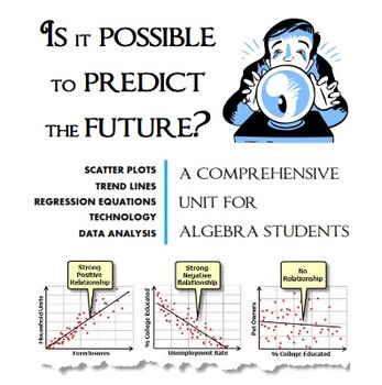 Preview of Scatter Plots, Trend Lines, Regression Equations and Data Analysis