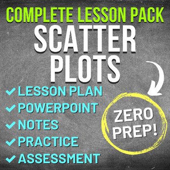 Preview of Scatter Plots Worksheet Complete Lesson Pack (NO PREP, KEYS, SUB PLAN)