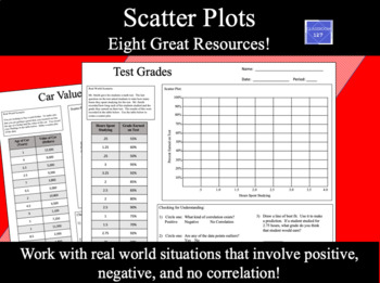 Scatter Plots Worksheets by Classroom 127 | Teachers Pay Teachers