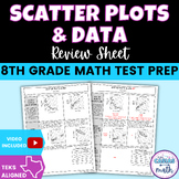 Scatter Plots and Data 8th Grade Math Review Sheet | STAAR
