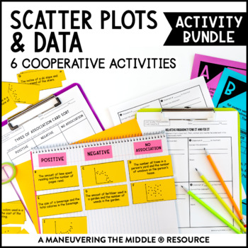 Preview of Scatter Plots and Data Activity Bundle | Trend Lines Activities for 8th Grade