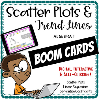 Preview of Scatter Plots and Trend Lines BOOM Cards