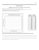 Scatter plot worksheet (Positive Correlation)