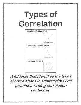 Preview of Scatter plots and Correlation foldable