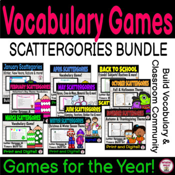 Preview of Puzzles & Vocabulary Games BUNDLE | Community Building Year