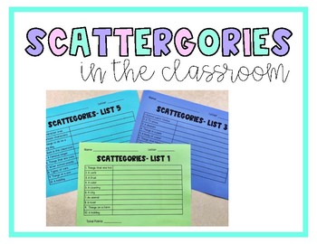 Preview of Scattergories Kids Version