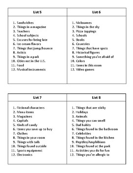 scattergories lists in english