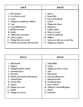 scattergories categories for kids
