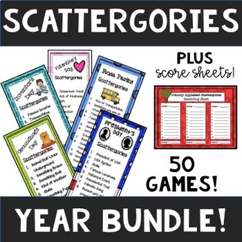 Preview of Scattergories YEAR LONG Bundle