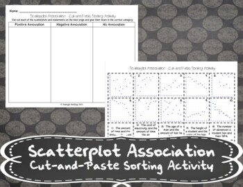 Preview of Scatterplot Association Cut and Paste Sorting Activity + Distance Learning
