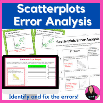 Preview of Scatterplots Error Analysis Digital and Printable Activity