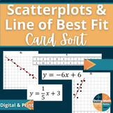 Scatter Plots & Line of Best Fit Digital Card Sort Activity
