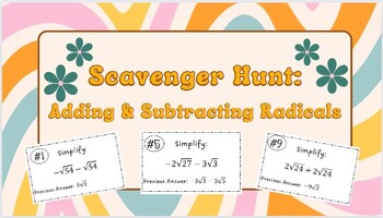 Preview of Scavenger Hunt: Adding and Subtracting Radicals