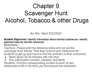 Preview of Scavenger Hunt - Alcohol, Tobacco, and Other Drugs