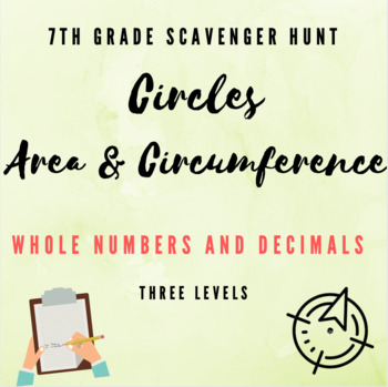 Preview of Scavenger Hunt: Area and Circumference of Circles