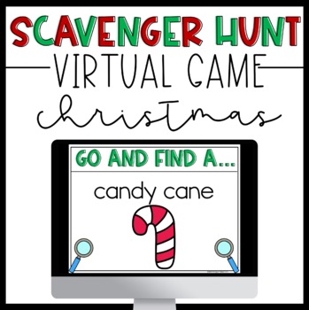 Preview of Scavenger Hunt CHRISTMAS Virtual Game for Google Meet or Zoom