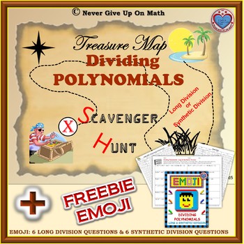 Preview of Scavenger Hunt - Dividing Polynomials (Long and/or Synthetic Division) & EMOJI