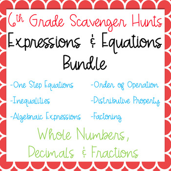 Preview of Scavenger Hunt: Expressions & Equations Bundle