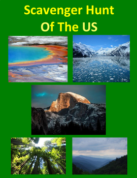 Preview of Scavenger Hunt Natural Wonders of the United States Webquest Digital