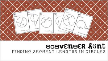 Preview of Scavenger Hunt: Finding Segment Lengths in Circles