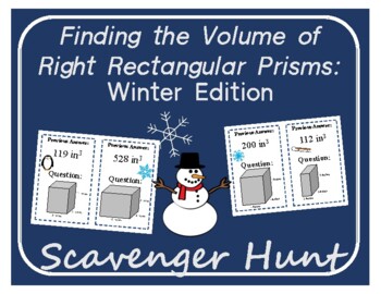 Preview of Scavenger Hunt: Finding the Volume of Rectangular Prisms: Winter Edition