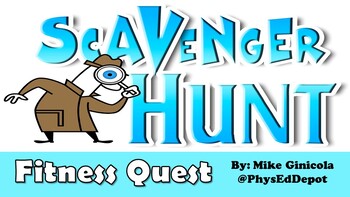 Preview of Scavenger Hunt Fitness Video Powerpoint - Distance Learning PE