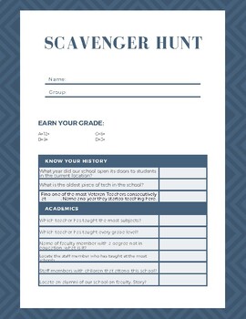 Preview of Scavenger Hunt For Staff