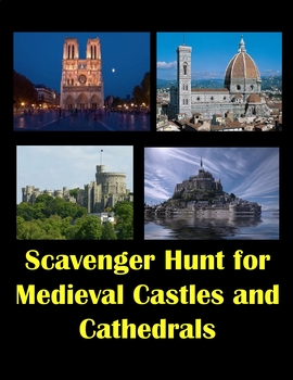 Preview of Scavenger Hunt-Medieval Castles & Cathedrals with Google Maps Digital
