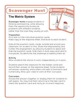 Preview of Task Cards Scavenger Hunt - Measurement - Metric System Edition