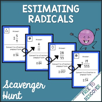 Preview of Estimating Square Roots Scavenger Hunt Activity