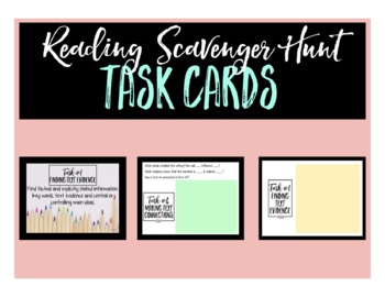 Preview of Scavenger Hunt Reading Task Cards for Middle and High School