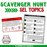 Scavenger Hunt SEL Topics Growth Mindset Peer Pressure Rea