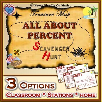 Preview of Scavenger Hunt {School/Home/Stations} - All about PERCENT