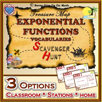 Preview of Scavenger Hunt {School/Home/Stations} - Exponential Function Factor/Rate & MORE