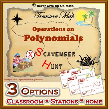 Preview of Scavenger Hunt {School/Home/Stations} - Operations on Polynomials